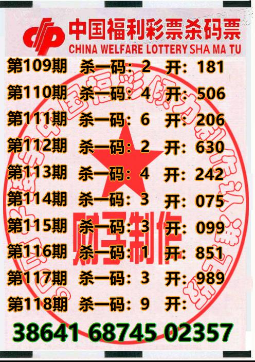 3D财子杀码票