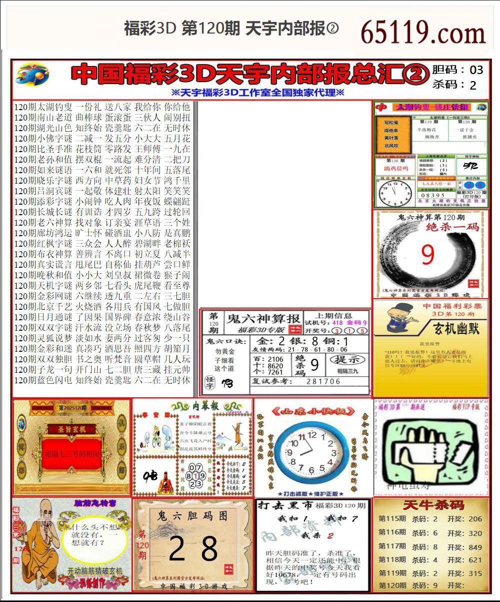 福彩3D天宇内部报②