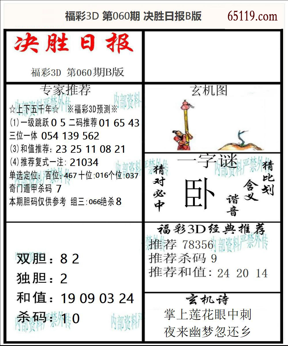 福彩3D决胜日报B版