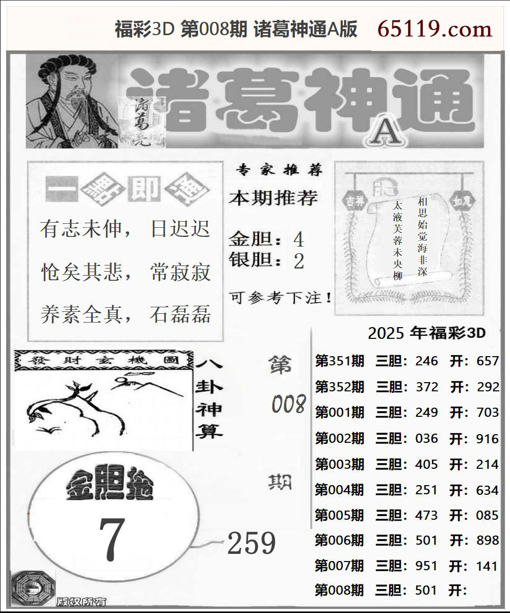 福彩3D诸葛神通A版